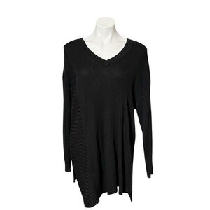 Kaari Blue Curvy Asymmetrical Hem Tunic Sweater Size 2X